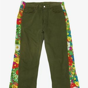 Levi’s Vintage Women's Re/Done Green 501 Flare Floral Jeans 32/34